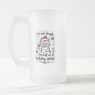 Ik ben niet dronken, ik zit vol kerstgeest matglas bierpul