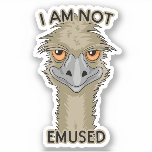 Ik ben niet emused grappige EMU contour cut Sticker (Voorkant)