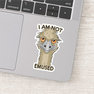 Ik ben niet emused grappige EMU contour cut Sticker
