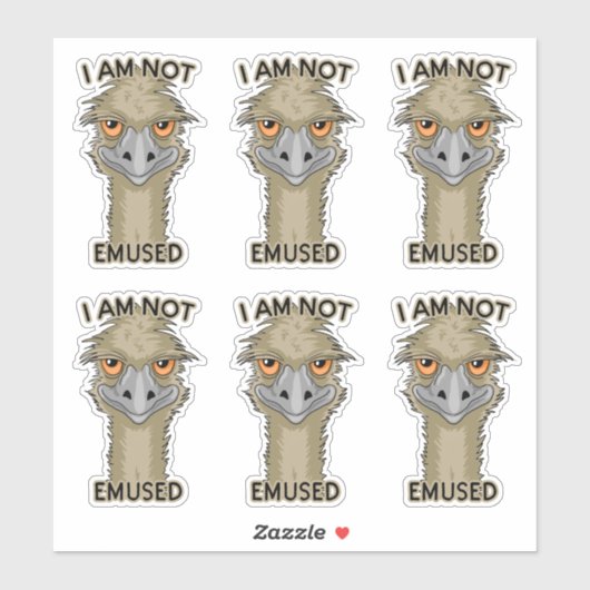 Ik ben niet emused grappige emu set contour cut sticker (Vel)