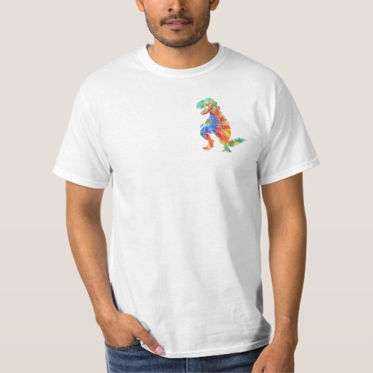 "IK BEN NIET EXTINCT" TYE-DYE DINOSAUR T-SHIRT (Voorkant)