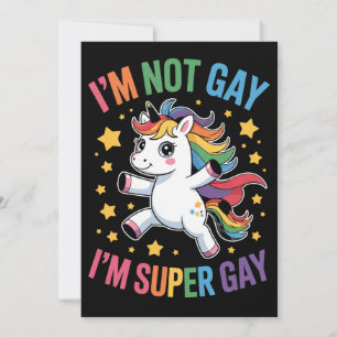 Ik ben niet gay Ik ben Super Gay Unicorn LGBTQ Pri Kaart