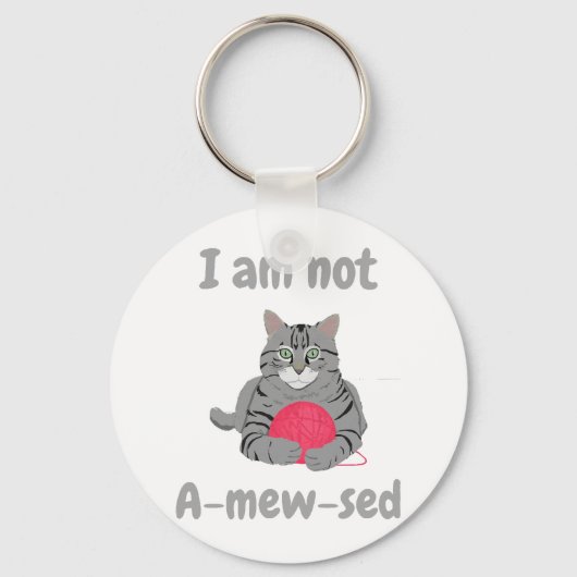 Ik ben niet geamegeerd. Funny cat chonk t-shirt Sleutelhanger (Voorkant)