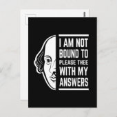 Ik ben niet gebonden aan het citaat van Shakespear Briefkaart (Voorkant / Achterkant)