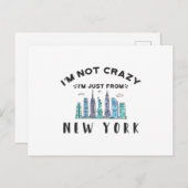Ik ben niet gek dat ik uit New York kom. Briefkaart (Voorkant / Achterkant)