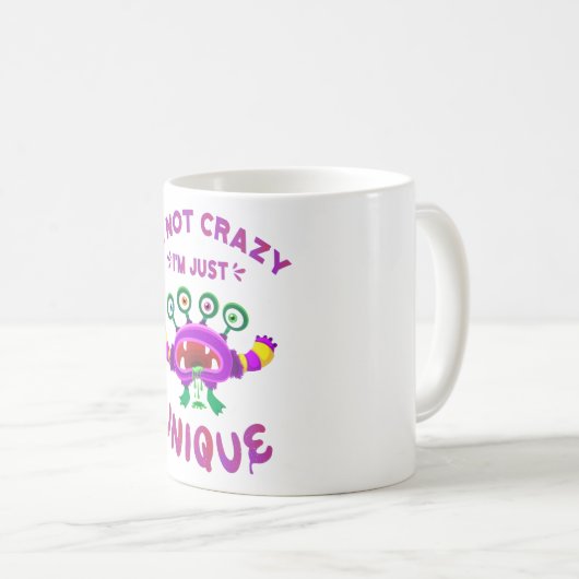 Ik ben niet gek dat ik uniek ben koffiemok (Voorkant rechts)
