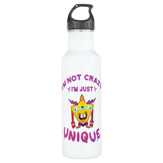 Ik ben niet gek dat ik uniek ben waterfles (Voorkant)