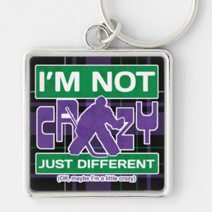 Ik ben niet gek, grappig Hockey Goalie Keyring Sleutelhanger