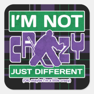 Ik ben niet gek, grappige Hockey Goalie Stickers