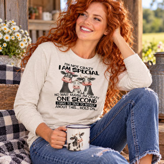 Ik Ben Niet Gek Ik Ben Speciaal Grappige Koe Humor Tri-Blend Shirt