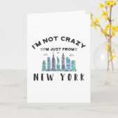 Ik ben niet gek, ik kom gewoon uit New York Kaart (Gele Bloem)