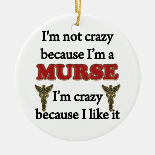 Ik ben niet gek keramisch ornament (Voorkant)