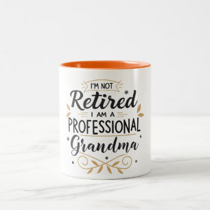 Ik ben niet gepensioneerd, ik ben een professionel tweekleurige koffiemok