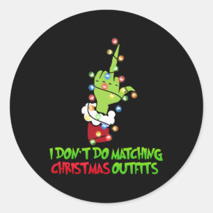 Ik ben niet geschikt voor kerstcadeautjes ronde sticker