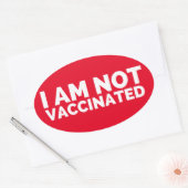 Ik ben niet gevaccineerd ovale sticker (Envelop)
