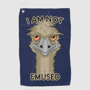 Ik ben niet gewijd aan Funny Emu Pun Golfhanddoek