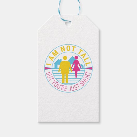 Ik ben niet groot, maar je bent gewoon kort cadeaulabel (Voorkant)