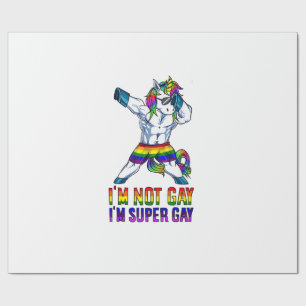 Ik ben niet homo, ik ben super homo LGBT Bodybuild Cadeaupapier