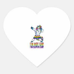 Ik ben niet homo, ik ben super homo LGBT Bodybuild Hart Sticker