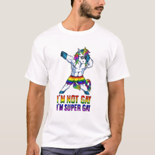 Ik ben niet homo, ik ben super homo LGBT Bodybuild T-shirt