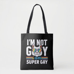 Ik ben niet homo, ik ben super homo LGBT Gay Pride Draagtas