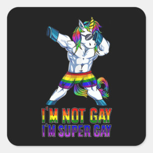 Ik ben niet homo, ik ben super homo vierkante sticker