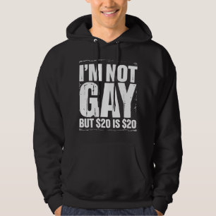 Ik ben niet homo, maar $20 is $20 Grappig LGBTQ Hoodie