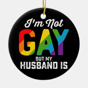 Ik ben niet homoseksueel, maar mijn man is grappig keramisch ornament