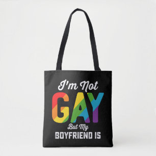 Ik ben niet homoseksueel, maar mijn vriend is grap draagtas