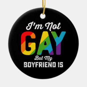 Ik ben niet homoseksueel, maar mijn vriend is grap keramisch ornament