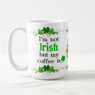 Ik ben niet Iers maar mijn koffie is - Leprechaun  Koffiemok