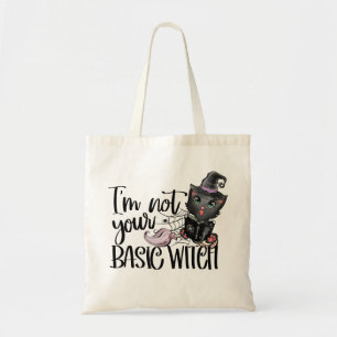 Ik ben niet je gewone heks Witte zwarte kat Tote Bag