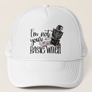 Ik ben niet je gewone heks Witte zwarte kat Trucker Pet
