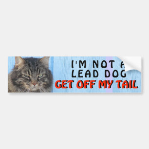 Ik ben niet je leidende hond, kat meme bumpersticker