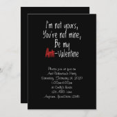 Ik ben niet jouw anti-Valentijn partij uitnodiging (Voorkant / Achterkant)