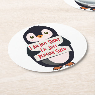 Ik ben niet klein, ik ben gewoon pinguïn-groot ronde kartonnen onderzetter