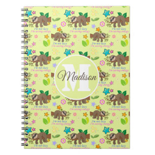 Ik ben niet Lazy   Funny Sloth Quote Pattern Name Notitieboek