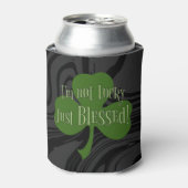 Ik ben niet Lucky Just Blessed Shamrock Design Blikjeskoeler (Blikje Voorkant)