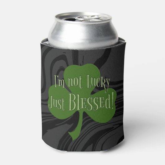 Ik ben niet Lucky Just Blessed Shamrock Design Blikjeskoeler (Blikje Voorkant)