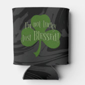 Ik ben niet Lucky Just Blessed Shamrock Design Blikjeskoeler (Achterkant)