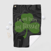 Ik ben niet Lucky Just Blessed Shamrock Design Golfhanddoek (Insitu)