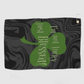 Ik ben niet Lucky Just Blessed Shamrock Design Golfhanddoek (Horizontaal)