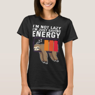Ik ben niet lui die alleen maar energiezuinige bat t-shirt
