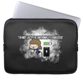 Ik ben niet lui, ik ben emotioneel uitgeput - grap laptop sleeve