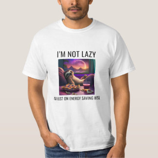 Ik ben niet lui, ik ben gewoon in de energiebespar t-shirt