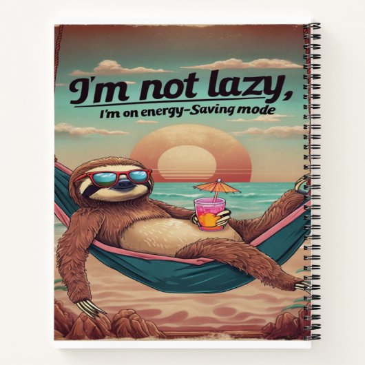 Ik ben niet lui, ik ben op energiebesparende grafi notitieboek (Achterkant)