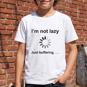 Ik ben niet lui, ik buffer gewoon - Computer grap T-shirt