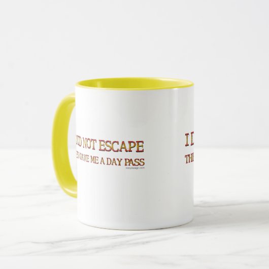 Ik ben niet ontsnapt mok (Voorkant links)