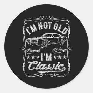 Ik ben niet oud Ik ben Clic Funny Car Mannen en w Ronde Sticker