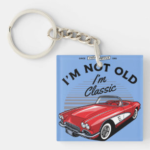 Ik ben niet Oud Ik ben Klassiek! Corvette 1961 Sleutelhanger